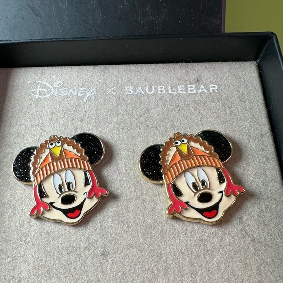 BaubleBar x Disney Mickey Turkey Thanksgiving earrings NWT - Picture 2 of 6
